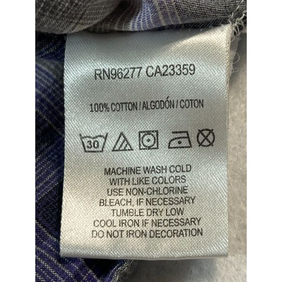 VANS Purple White Checkered Button Down Pearl Snap Western Shirt M Skater - Picture 9 of 11